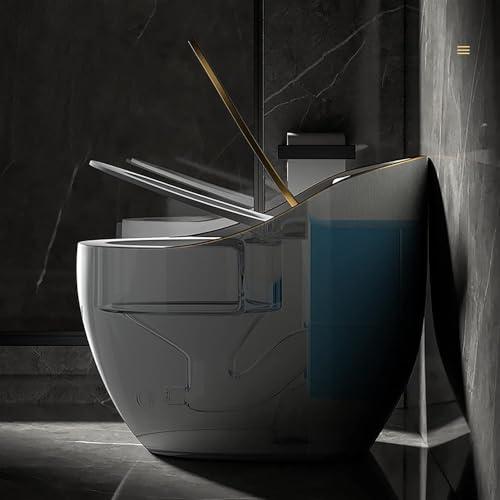 Inodoro inteligente de una sola pieza con bidé moderno y silencioso de cerámica para baño en casa u hotel, C-665x465x555mm miniatura 6