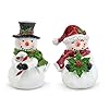 52911 poinsettia candy cane snowmen green red white 325 x 225 inches resin winter christmas holiday figurine  urban country home decor