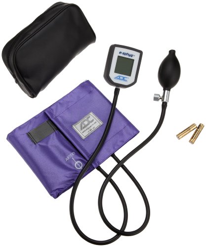 ADC 7002 E-sphyg Digital Pocket Aneroid Sphygmomanometer Blood Pressure Monitor, Reusable BP Cuff, Adult, Purple