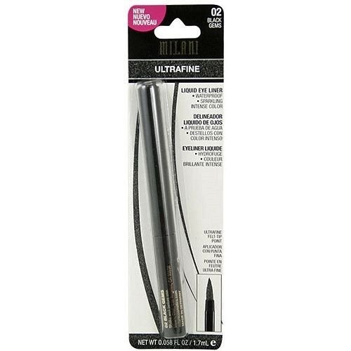 Milani Ultrafine Liquid Eye Liner,02 Black Gems, (Pack of 2)