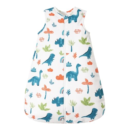 Image of david's kids Baby Winter Sleep Sack 0-6 Months, 2.5 TOG Cotton Baby Wearable Blanket with 2-Way Zipper, Warm Sleep Sack for Unisex Boys Girls, Small Size, Dinosaur