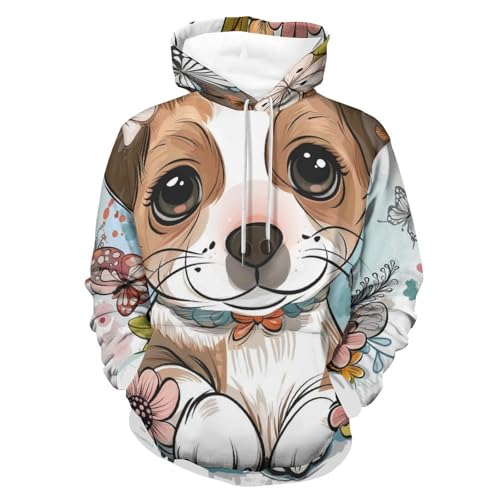 Sweat Chien Papillon Capuche Vêtement Confortable Contre le Froid