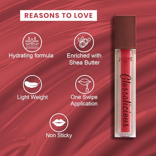 Image of JAQULINE USA Glossalicious Lip Gloss | Glossy Finish | Nourishing with Jojoba Oil & Shea Butter | Lightweight & Non-Sticky | Hydrating Moisture | Vegan & Cruelty-Free | Gloss Boss, 3.5ml