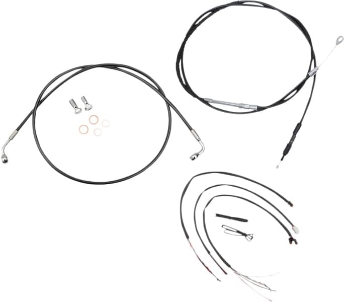 La Choppers LA-8156KT2-13B Complete Handlebar Cable/Brake & Clutch Line/Wire Kit - Black Vinyl