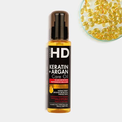 Huile cheveux Hd Keratin Argan Farcom élixir de brillance - 2