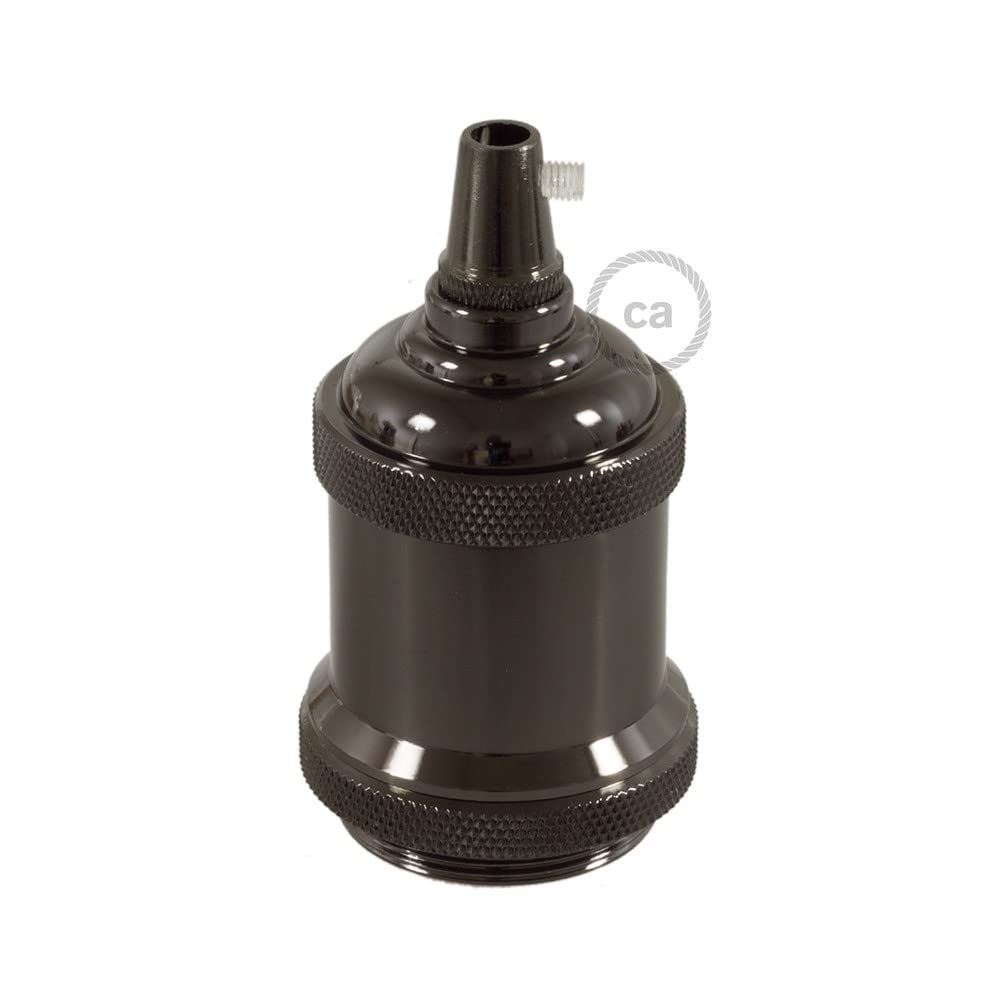 Vintage E27 Lampenfassung Aus Aluminium – Schwarz Perle, Für DIY Leuchten
