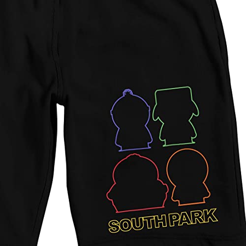 Bioworld South Park Four Boys Character Outlines Men's Black Sleep Shorts2