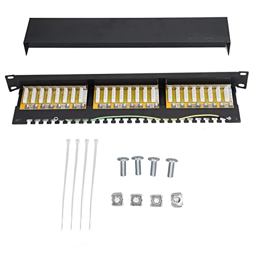 Panneau de brassage Cat6 RJ45 Fafeicy avec répartiteur de câble Ethernet passant 24 ports blindés