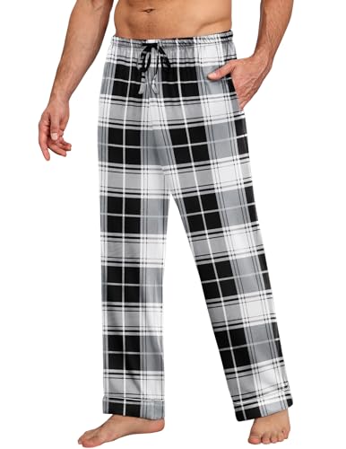 Ekouaer Mens Pajama Pants with Drawstring & Pockets