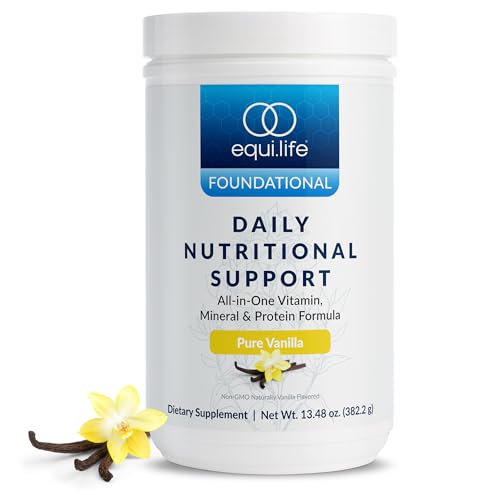 Equilife Daily Nutritional Support, All-in-One Multivitamin Meal Replacement, Pure Vanilla Flavor, 15G Plant Protein, Supports Overall Wellness Including Energy, Digestion, & Skin, 14 Servings Tub