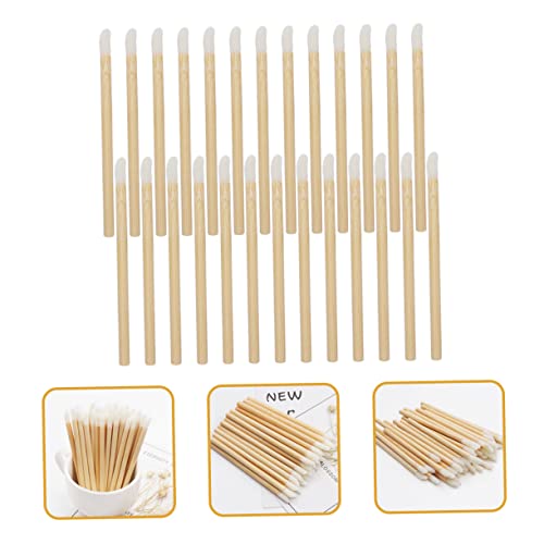 Adocarn 500 Pcs Wooden Lip Brush Makeup Eyeshadow Lip Gloss Applicator Silicone Eyeshadow Brush Silicone Lip Wand Lip Wands Disposable Eyelash Makeups Brushes Makeup Lipstick Applicator #TOP4