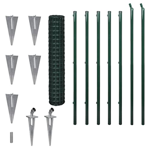 vidaXL Grillage 10 x 1,5 m avec Les Support pour Jambe de Force à enfoncer