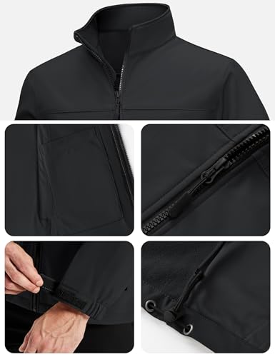 TACVASEN Men's Lightweight Softshell Jacket Fleece Lined Windbreaker Waterproof Rain Coats for Tactical Hiking - Image 7