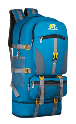 Image of Rucksack bags 80 litres travel bag for men tourist bag for travel backpack for hiking trekking Bag for men camping Curve Black with 1 year Warranty