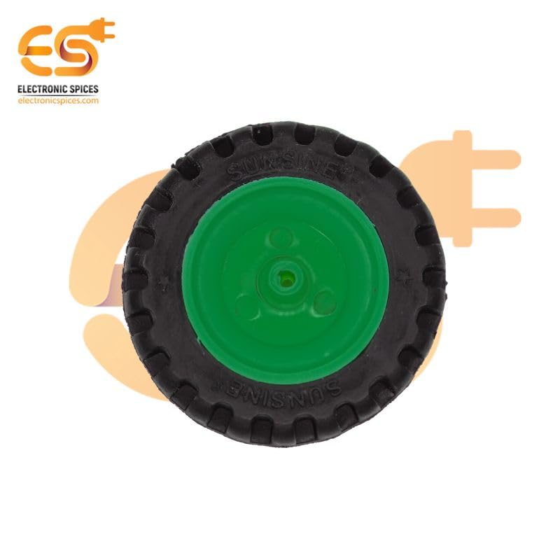 Electronic Spices 40mm x 12mm Blue Robotics Toy Smart Car Wheel | Durable Plastic Tyre with Grip Pack of 10 Pcs 1