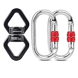 Gran manera de actualizar tu columpio: para usar con cuerdas estáticas y dinámicas colocadas entre una carga y cualquier cuerda o cable, se puede girar 360 grados, y la cuerda no gira el nudo.