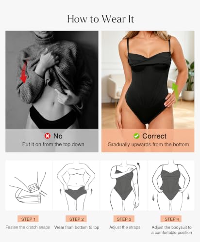 Image of Popilush Bodysuits for Women Tummy Control Shapewear Corset Tops