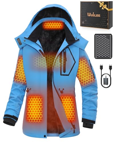 Women Heated Jacket Battery Pack Included Waterproof Ski Snow Snowboard Coat Horse Riding Gear Hiking Essentials Backpack Accessories Pants Socks Gloves Gift Cool Car Rv Equipment Road Trip Stuff