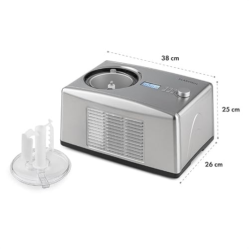 Foto von KLARSTEIN Yo & Yummy 2in1 Eismaschine & Joghurtbereiter - Eismaschine 150W, 1,5l, Edelstahl, ohne Vorkühlung, einfache Bedienung, doppelt schmackhaft, Silber