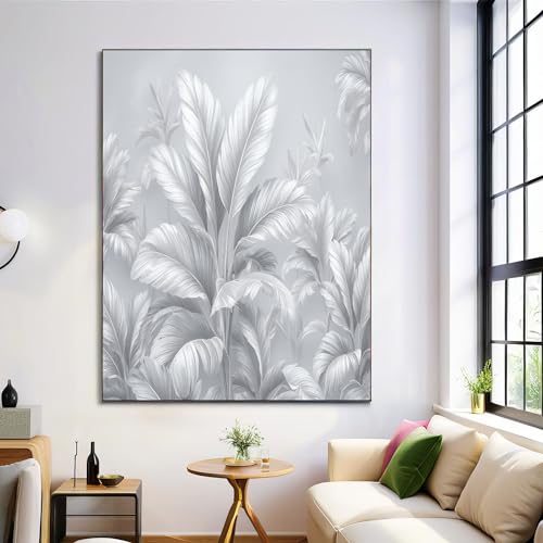 Plantes tropicales oeuvre d'impression pour mur blanc triste