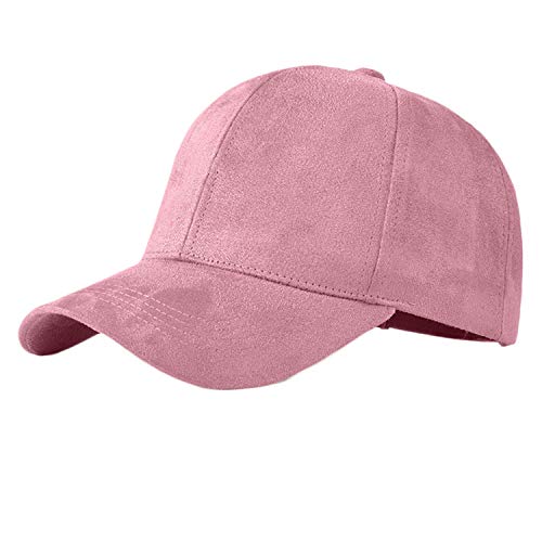 Fashion Suede Baseball Cap Unisex Adjustable Plain Dad Hat for Women Men Low Profile Classic Polo Casual Cap Pink