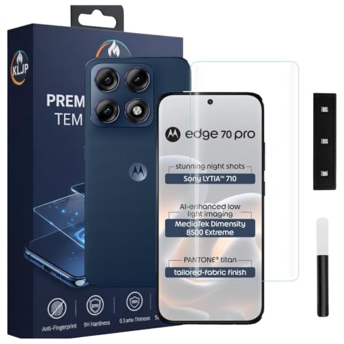 Image of Premium HD+ UV Tempered Glass Screen Protector For Motorola edge 70 pro (Pack of 1) Full Adhesive UV Curved Screen Protector Case Friendly HD Clarity with installation kit