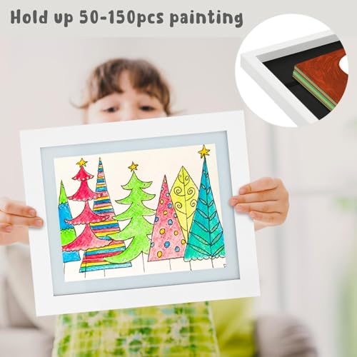 4 Pack 10x12.5 Front-Opening Kids Artwork Frames Changeable (White) by Golden State Art - Used condition - Image 5