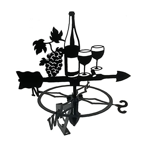 Dragon Laser Wine Bottle & Grape Weathervane with Anti-Rust Coating Cover