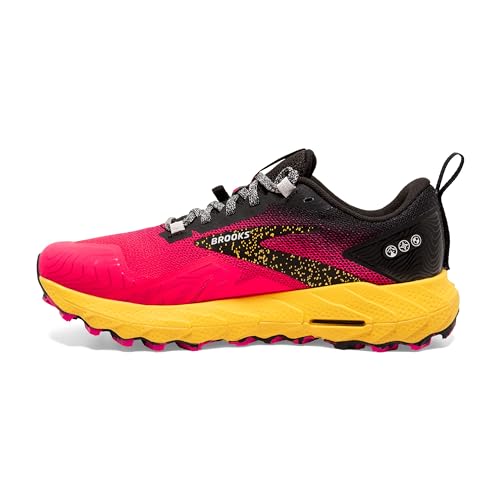 Brooks Women’s Cascadia 17 Trail Running Shoe - Diva Pink/Black/Lemon Chrome - 8 Medium