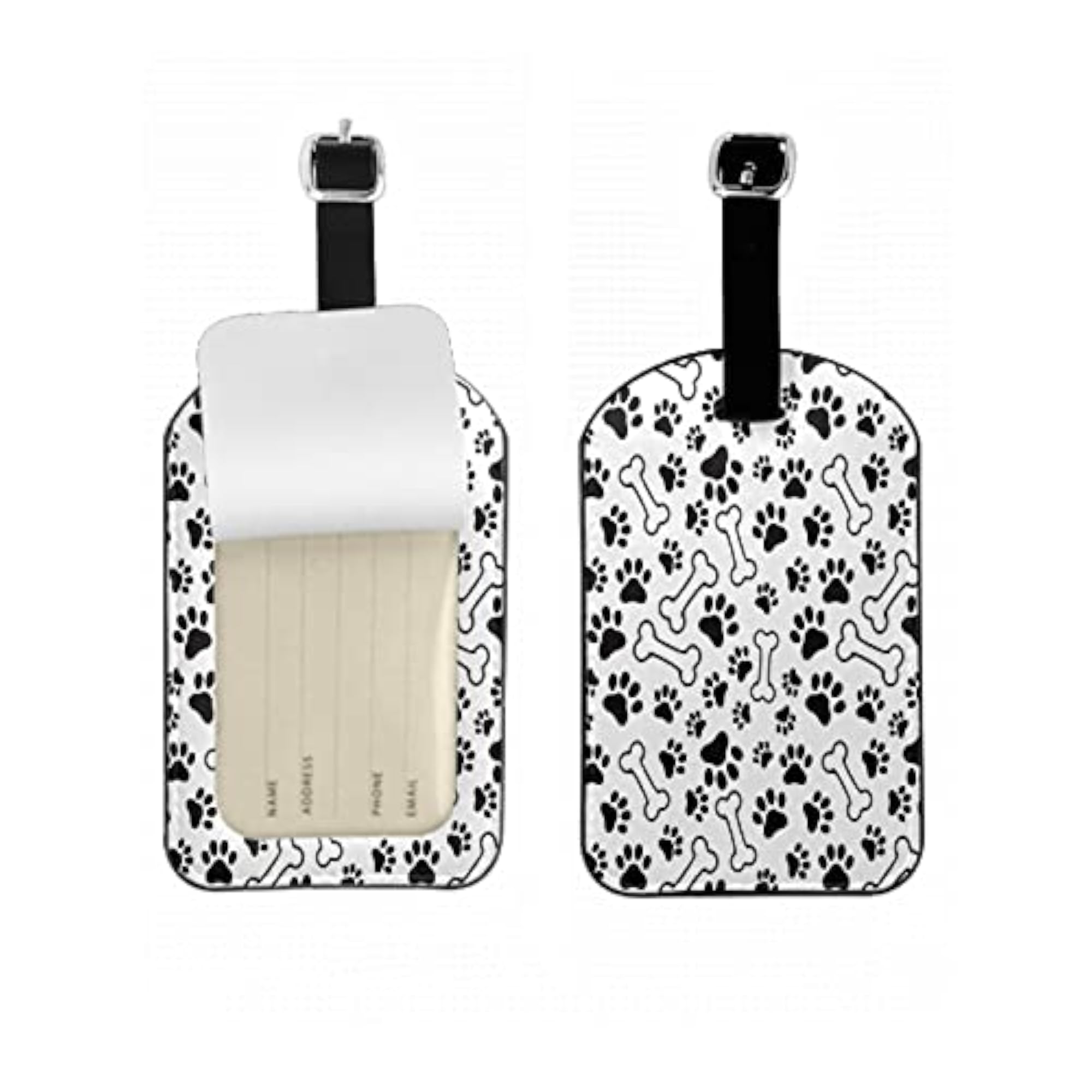 Pets Paw Footprints Luggage Tag with Name ID Card