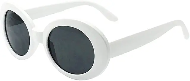 My Shades White Oval Round Sunglasses - Retro Clout Glasses (White, Smoke) - Solglasögon för glasögon