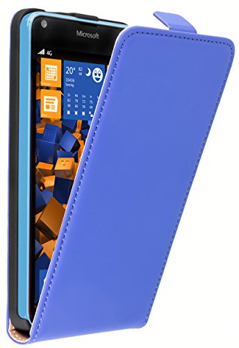 mumbi Flip Case   Funda con Tapa para Microsoft Lumia 640, Color Azul