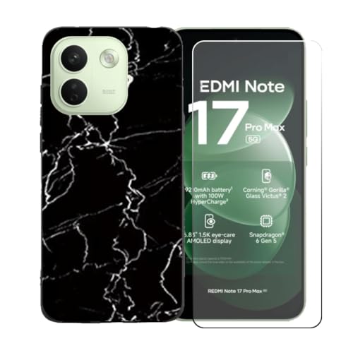 BMPNLSZ �K�p Redmi Note 17 Pro Max ?�g�уP�[�X + HD �ی�t�B���� - LLM9 | HD�����K���X�ɓK�����ėpTPU�ی�J�o�[�A�V���J�Q���V�F���o���p�[�ی�o�b�N�V�F��-�K�p Redmi Note 17 Pro Max