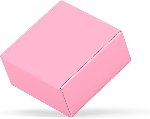 Miniatura 4 de Paquete de 50 cajas de envío pequeñas de cartón, cajas de cartón corrugado, cajas de regalo para pequeñas empresas (4 x 4 x 2 pulgadas, color rosa