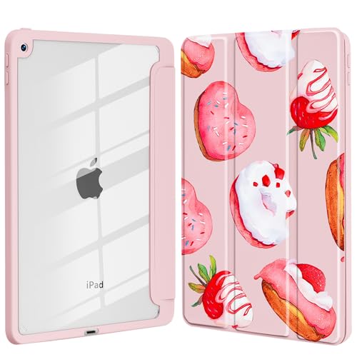 Coque iPad 10,2" antichoc avec porte-crayon, protection intégrale arrière rigide transparente