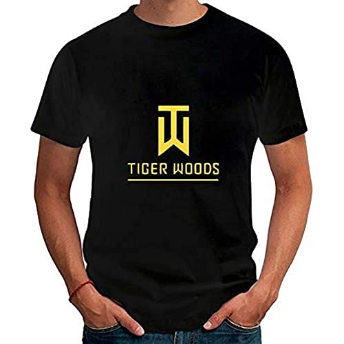 Fashion New Section Tiger Woods Men T-Shirt Letters Printed Short Sleeve T Shirt Loose Fashion Style Black T-Shirt Size L Cover