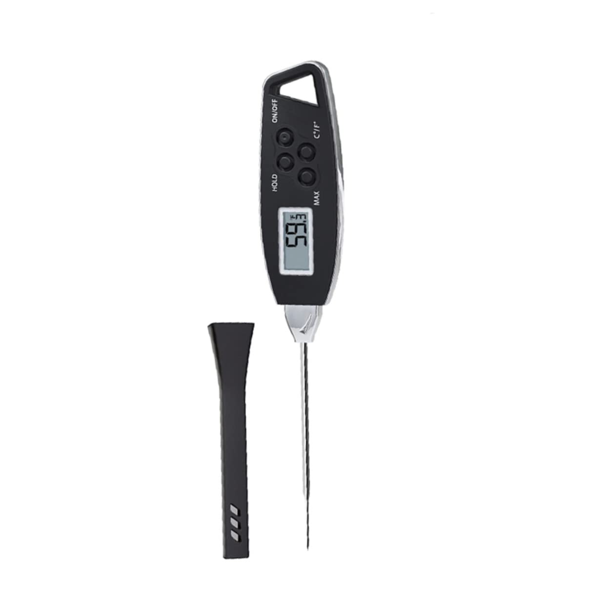 2pezzi Termometro Digitale Per Cucina Con Sonda Per Cottura Bbq e Bevande Lettura Istantanea Secondi Inossidabile Nero