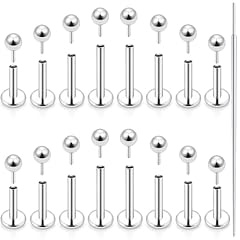 Silver-16G（1.2mm)-6mm 7mm 8mm 10mm Bars-3mm Balls