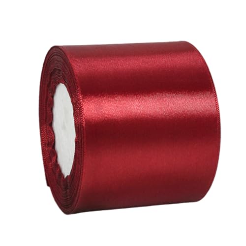 Cinta de Satén Ancho 75mm,Cinta Regalo Vino Rojo,22m Seda Raso-Inta de Lazo,Cinta de Tela para Envolver regalos,Manualidades,Ramo de Novia,Globos,Cinta de Raso para Decoración de Recuerdos de Boda