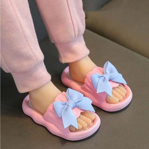 Girls Slippers Kids Toddler Cloud Slides Cute Bowknot Slip On Slide Sandals Comfort Non-Slip Soft Sole Casual Flats3
