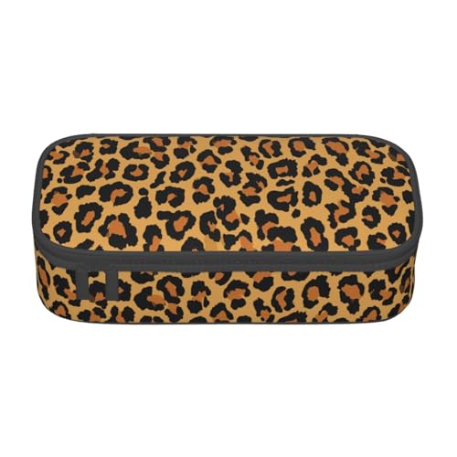 wiuurs Leopard Print Pencil Case Big Capacity Pen Case Stationery Pencil Pouch Aesthetic with Zipper for Supplies Office College Adults