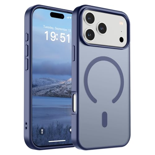 Image of SUPFINE Magnetic for iPhone 17 Pro Max Case (Compatible with MagSafe)(Military Grade Drop Protection) Translucent Matte Shockproof with Anti-Fingerprint Phone Cover 2025,Lavender Gray
