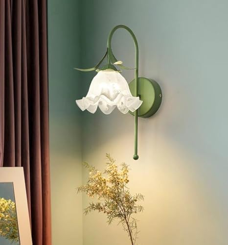 French Style Pastoral Glass Wall Light - Modern Minimalist Design for Bedroom, Living Room, Staircase
