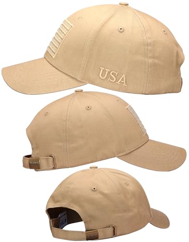 Image of Antourage American Flag Unisex Baseball Hat for Men and Women | USA Flag Mesh Snapback Flat Visor Cap + 2 Patriotic Patches