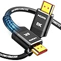 Highwings 10K 8K HDMI Cable 10FT, 4K@120Hz 144Hz HDMI 2.1 Cord Ultra High Speed 48Gbps, Durable, Flexible, for Gaming Monitor, Game Console, Graphics Card, Streaming Media, TV, Ethernet, SoundBar