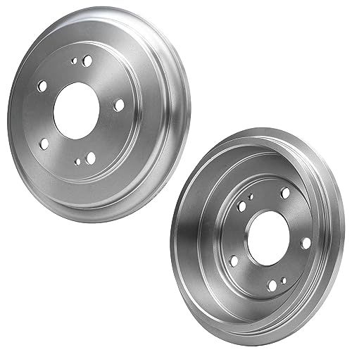 Image of Detroit Axle - Brake Kit for 2012 2013 2014 2015 Honda Civic Front Disc Brakes Rotors Ceramic Pads Rear Brake Drums Semi-metallic Brake Shoes Replacement : 10.31 inch inch Front Rotor