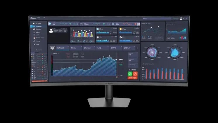 Image of Planar 998-4078-00 38 in. Curved Ultrawide Monitor