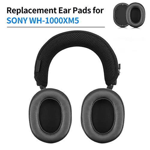 XBERSTAR WH-1000XM5 Earpads Cushion Cover Headband Replacement Compatible with Sony WH-1000XM5 (Earpads+Black Headband) - Image 3