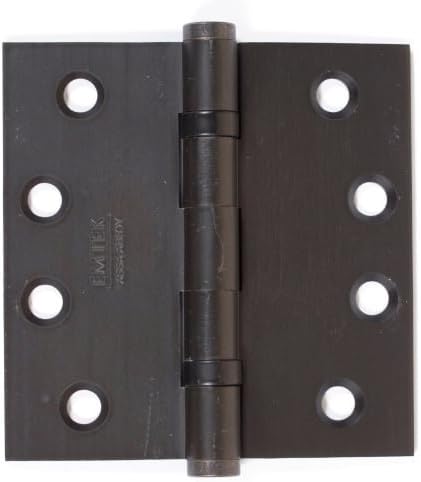Emtek 96414 Oil Rubbed Bronze 4 Inch Hinges 4" x 4" Solid Brass Heavy