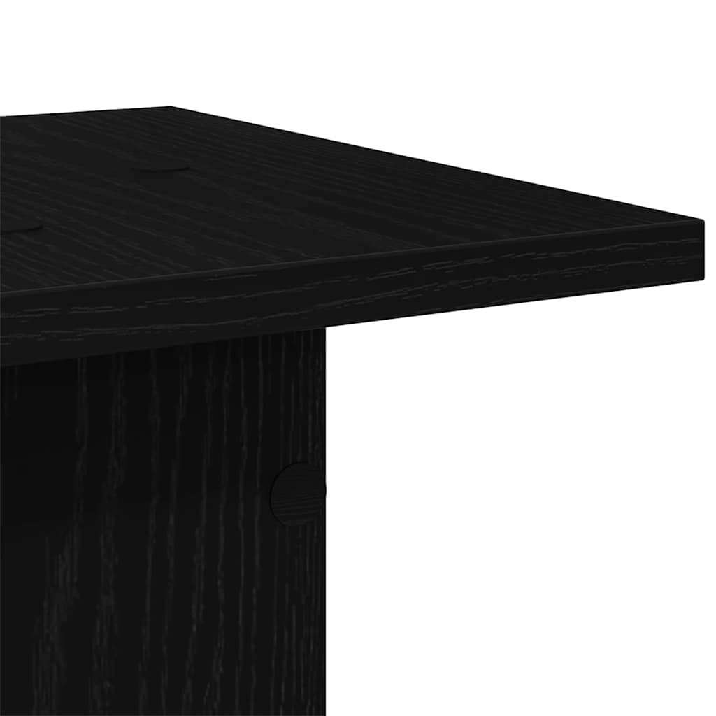 Supporto per altoparlanti, 2 pezzi, nero, effetto rovere, 30 x 30 x 60 cm, supporto per altoparlanti, treppiede, base per soggiorno, home theater, studio, PC, gaming surround